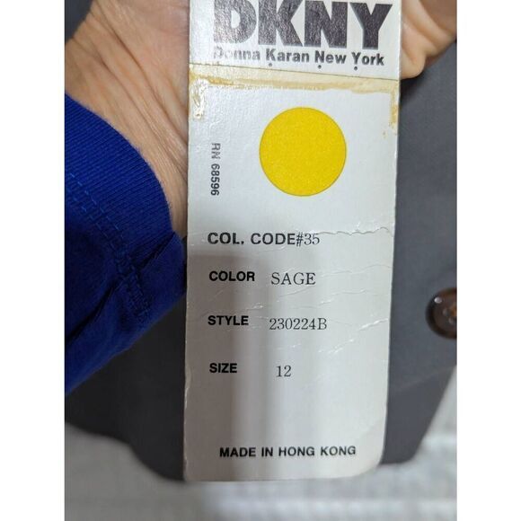 DKNY Women's Green Solid Pure Wool Blazer Jacket & Pencil Skirt Suit Set Size 10 - Picture 8 of 9